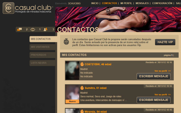 Ligar con mujeres adineradas en Casual Club