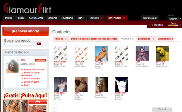 Páginas para quedar con gente en Glamourflirt