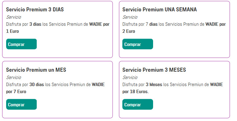 wadie.es precios