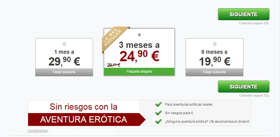 citas apasionadas precios