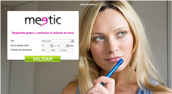 Registrarse en Meetic