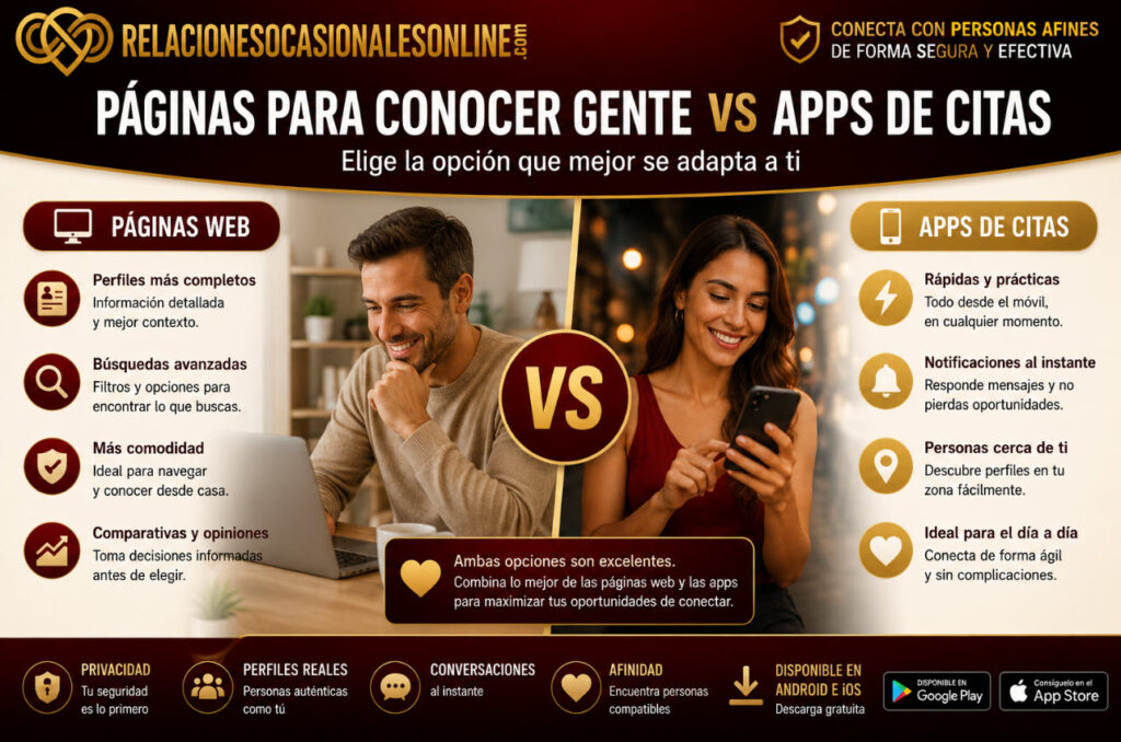 Diferencia entre páginas para conocer gente y apps de citas